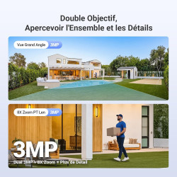 EZVIZ 3MP+3MP Caméra Surveillance WiFi Extérieure à Double Objectif, 360° PTZ Camera, Suivi Auto, Détection de Forme Humaine/Véh