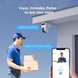 EZVIZ 3MP+3MP Caméra Surveillance WiFi Extérieure à Double Objectif, 360° PTZ Camera, Suivi Auto, Détection de Forme Humaine/Véh