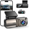 Dashcam Voiture Avant Arriere 4K +1080P, Contrôle APP avec Wi-FI 5G, Carte 64 Go, Moniteur de Stationnement 24H, WDR, Vision Noc