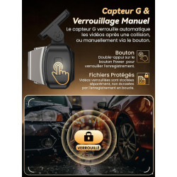 Dashcam Voiture Avant Arriere 4K +1080P, Contrôle APP avec Wi-FI 5G, Carte 64 Go, Moniteur de Stationnement 24H, WDR, Vision Noc