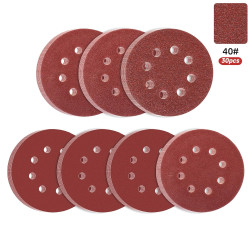 30 Pcs Disque Abrasif 125mm, Papier a Poncer 125mm, Grain 40 Papier Abrasif pour Ponceuses Excentrique, disques abrasifs pour po