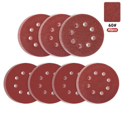 40 Pcs Disque Abrasif 125mm, Papier a Poncer 125mm, Grain 40 Papier Abrasif pour Ponceuses Excentrique, disques abrasifs pour po