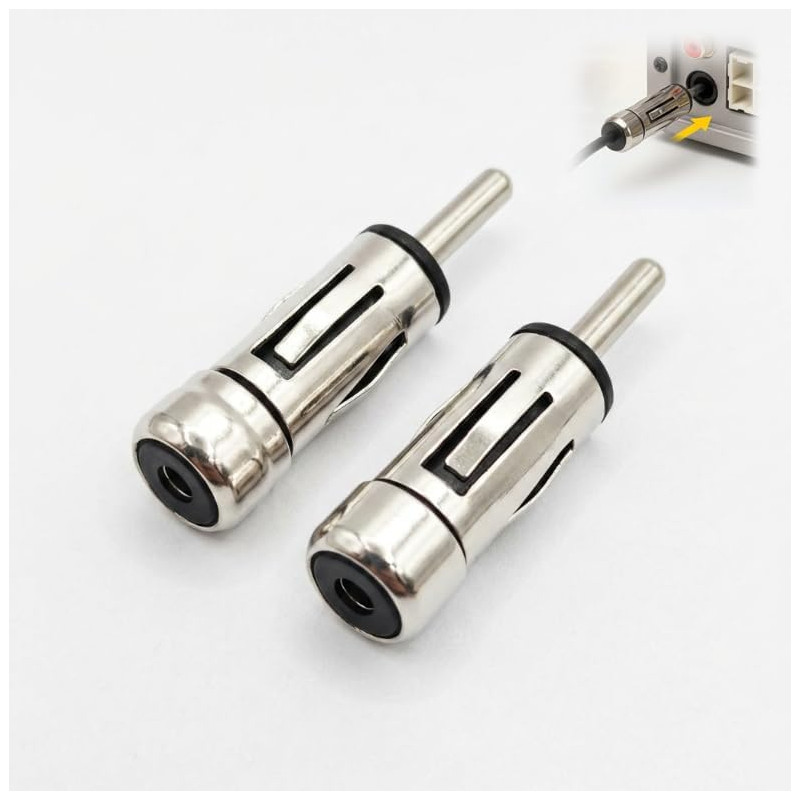 2 Pièces Adaptateur Antenne Autoradio DIN Mâle vers ISO Femelle Connecteur d'Antenne Voiture pour Récepteur Stéréo Unité de Tête
