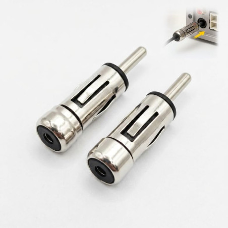 2 Pièces Adaptateur Antenne Autoradio DIN Mâle vers ISO Femelle Connecteur d'Antenne Voiture pour Récepteur Stéréo Unité de Tête