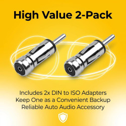 2 Pièces Adaptateur Antenne Autoradio DIN Mâle vers ISO Femelle Connecteur d'Antenne Voiture pour Récepteur Stéréo Unité de Tête