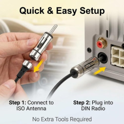 2 Pièces Adaptateur Antenne Autoradio DIN Mâle vers ISO Femelle Connecteur d'Antenne Voiture pour Récepteur Stéréo Unité de Tête