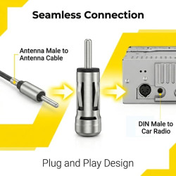 2 Pièces Adaptateur Antenne Autoradio DIN Mâle vers ISO Femelle Connecteur d'Antenne Voiture pour Récepteur Stéréo Unité de Tête