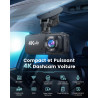 Dashcam Voiture Avant Arrière, 4K+1080P Double Caméra WiFi avec Application, Camera Embarquée Voiture IPS 3.18" avec Carte 64Go 