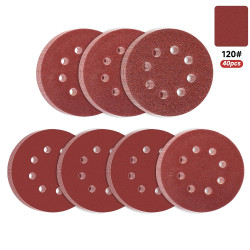 40 Pcs Disque Abrasif 125mm, Papier a Poncer 125mm, Grain 120 Papier Abrasif pour Ponceuses Excentrique, disques abrasifs pour p