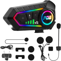 6.0 intercom moto bleutooth kit, casque moto motocyclette helmet communication systèmes, kit main libre moto entre 2 motards ip5
