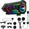 6.0 intercom moto bleutooth kit, casque moto motocyclette helmet communication systèmes, kit main libre moto entre 2 motards ip5