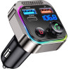 Gizmovine bleutooth voiture,emetteur bleutooth voiture,téléphone kit main libre pd 45w qc 18w,transmetteur fm pour la musique,al