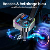 Gizmovine bleutooth voiture,emetteur bleutooth voiture,téléphone kit main libre pd 45w qc 18w,transmetteur fm pour la musique,al