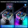 Gizmovine bleutooth voiture,emetteur bleutooth voiture,téléphone kit main libre pd 45w qc 18w,transmetteur fm pour la musique,al