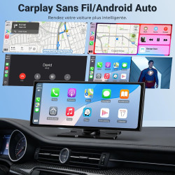 Écran carplay portable 11,5” hd –streaming netflix/youtube, carplay sans fil & android auto, bleutooth double, écran partagé, ca