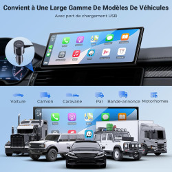 Écran carplay portable 11,5” hd –streaming netflix/youtube, carplay sans fil & android auto, bleutooth double, écran partagé, ca