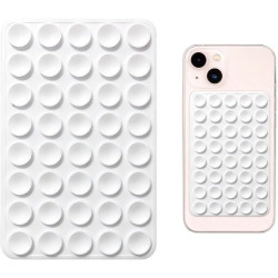 1 Pièce Ventouse Téléphone Portable Silicone Double Face Blanc, Support Voiture & Bureau Mains Libres, Fixation Sûre & Amovible 