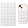 1 Pièce Ventouse Téléphone Portable Silicone Double Face Blanc, Support Voiture & Bureau Mains Libres, Fixation Sûre & Amovible 
