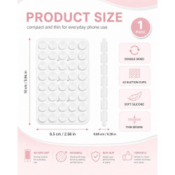1 Pièce Ventouse Téléphone Portable Silicone Double Face Blanc, Support Voiture & Bureau Mains Libres, Fixation Sûre & Amovible 