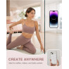1 Pièce Ventouse Téléphone Portable Silicone Double Face Blanc, Support Voiture & Bureau Mains Libres, Fixation Sûre & Amovible 