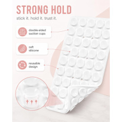 1 Pièce Ventouse Téléphone Portable Silicone Double Face Blanc, Support Voiture & Bureau Mains Libres, Fixation Sûre & Amovible 