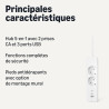Amazon Basics Multiprise avec 2 Prises Secteur, Recharge Rapide USB-C 20W, 2 Ports USB-C, 1 Port USB-A, Rallonge de 1,5m, pour l