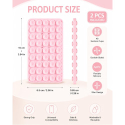 2 Pièces Ventouse Silicone Double Face – Adhésive Réutilisable Téléphone, Câbles & Objets Légers | Fixation Discrète sans Trace 