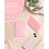 2 Pièces Ventouse Adhésive Silicone Téléphone Portable Rose, Support Fixation Murale Mains Libres pour Selfies, Vidéos TikTok, C