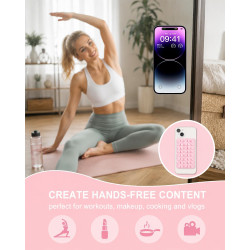 2 Pièces Ventouse Adhésive Silicone Téléphone Portable Rose, Support Fixation Murale Mains Libres pour Selfies, Vidéos TikTok, C