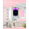 2 Pièces Ventouse Adhésive Silicone Téléphone Portable Rose, Support Fixation Murale Mains Libres pour Selfies, Vidéos TikTok, C