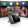 LAMTTO Adaptateur CarPlay sans Fil pour iPhones&Android Auto avec AirPlay/Miracast,Convertit Car Play Filaire en sans Fil Plug&P