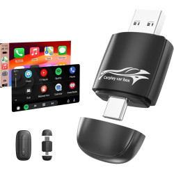 Adaptateur sans Fil 2 en 1 pour CarPlay & Android Auto, Conversion Filaire en sans Fil avec USB/Type-C, Connexion Stable et sans