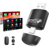 Adaptateur sans Fil 2 en 1 pour CarPlay & Android Auto, Conversion Filaire en sans Fil avec USB/Type-C, Connexion Stable et sans