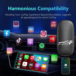 Adaptateur sans Fil 2 en 1 pour CarPlay & Android Auto, Conversion Filaire en sans Fil avec USB/Type-C, Connexion Stable et sans