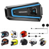 Casque moto bleutooth interphone moto avec batterie longue durée et, couplage de l'intercom avec téléphone portable bleutooth, t