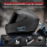 Casque moto bleutooth interphone moto avec batterie longue durée et, couplage de l'intercom avec téléphone portable bleutooth, t