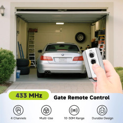 433 MHz Télécommande Portail, 4 Canaux Telecommande Porte De Garage Compatible avec Avidsen 104257,114253,104250, 104251, 104350
