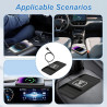 15W Chargeur Voiture Induction Rapide USB Chargeur sans Fil Voiture avec Design à Double Encoche Tapis de Charge Rapide Antidéra