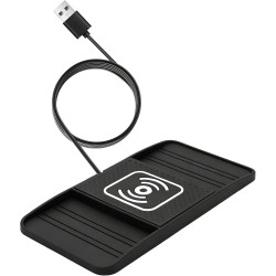 15W Chargeur Voiture Induction Rapide USB Chargeur sans Fil Voiture avec Design à Double Encoche Tapis de Charge Rapide Antidéra