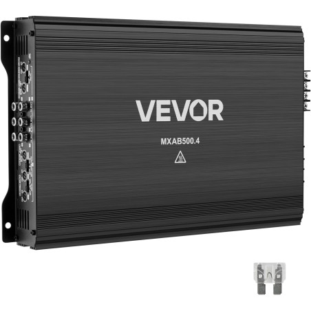 VEVOR Amplificateur Audio Voiture, Ampli de Puissance à 4 Canaux Pontables pour Subwoofer, Max. 4x250 W sous 4 ohms/4x500 W sous