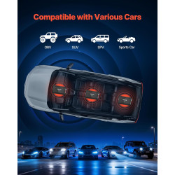 VEVOR Amplificateur Audio Voiture, Ampli de Puissance à 4 Canaux Pontables pour Subwoofer, Max. 4x250 W sous 4 ohms/4x500 W sous