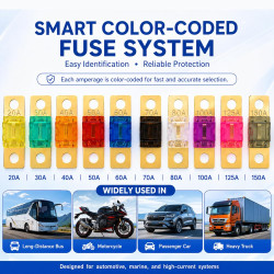 20 Pièce Mini‑Fusibles Voiture — Assortiment Fusibles Midi et Fusible Mini, 2 Pièces par Ampérage, Haute Résistance Thermique et