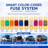 20 Pièce Mini‑Fusibles Voiture — Assortiment Fusibles Midi et Fusible Mini, 2 Pièces par Ampérage, Haute Résistance Thermique et
