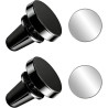 Lot de 2 Support Téléphone Voiture Magnétique pour Grille de Ventilation, Support Voiture Aimanté Grille Aération Rotatif 360°, 