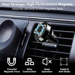 Lot de 2 Support Téléphone Voiture Magnétique pour Grille de Ventilation, Support Voiture Aimanté Grille Aération Rotatif 360°, 