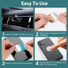 Lot de 2 Support Téléphone Voiture Magnétique pour Grille de Ventilation, Support Voiture Aimanté Grille Aération Rotatif 360°, 