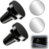 Lot de 2 Support Téléphone Voiture Magnétique pour Grille de Ventilation, Support Voiture Aimanté Grille Aération Rotatif 360°, 