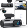 WOLFANG 4K Dashcam Voiture Avant Arrière, Wi-FI Caméra Voiture, Grand Angle 170° G-Capteur, Caméra Embarquée Voiture avec Mode S