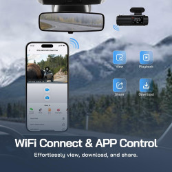 WOLFANG 4K Dashcam Voiture Avant Arrière, Wi-FI Caméra Voiture, Grand Angle 170° G-Capteur, Caméra Embarquée Voiture avec Mode S