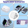 Chargeur Induction sans Fil 3 en 1 Pliable 15W, Station de Recharge sans Fil Magnétique Support Réglable pour iPhone 17/16/15/14